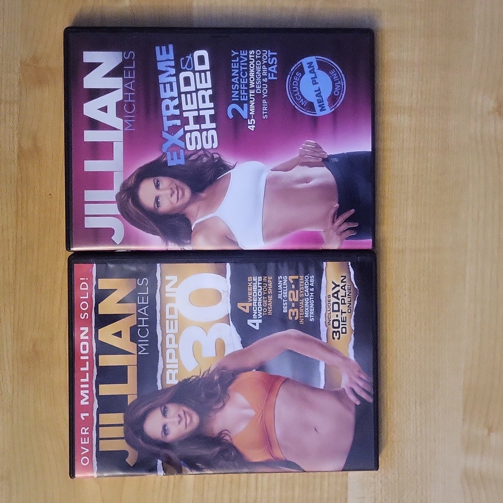 Jillian Michael's Ripped in 30 and extreme shed&shred workout dvds